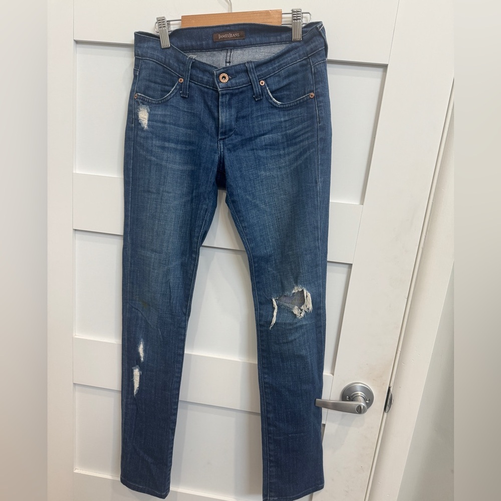 James Jeans Women's Ritchie Distressed Blue Skinny Jeans size 25